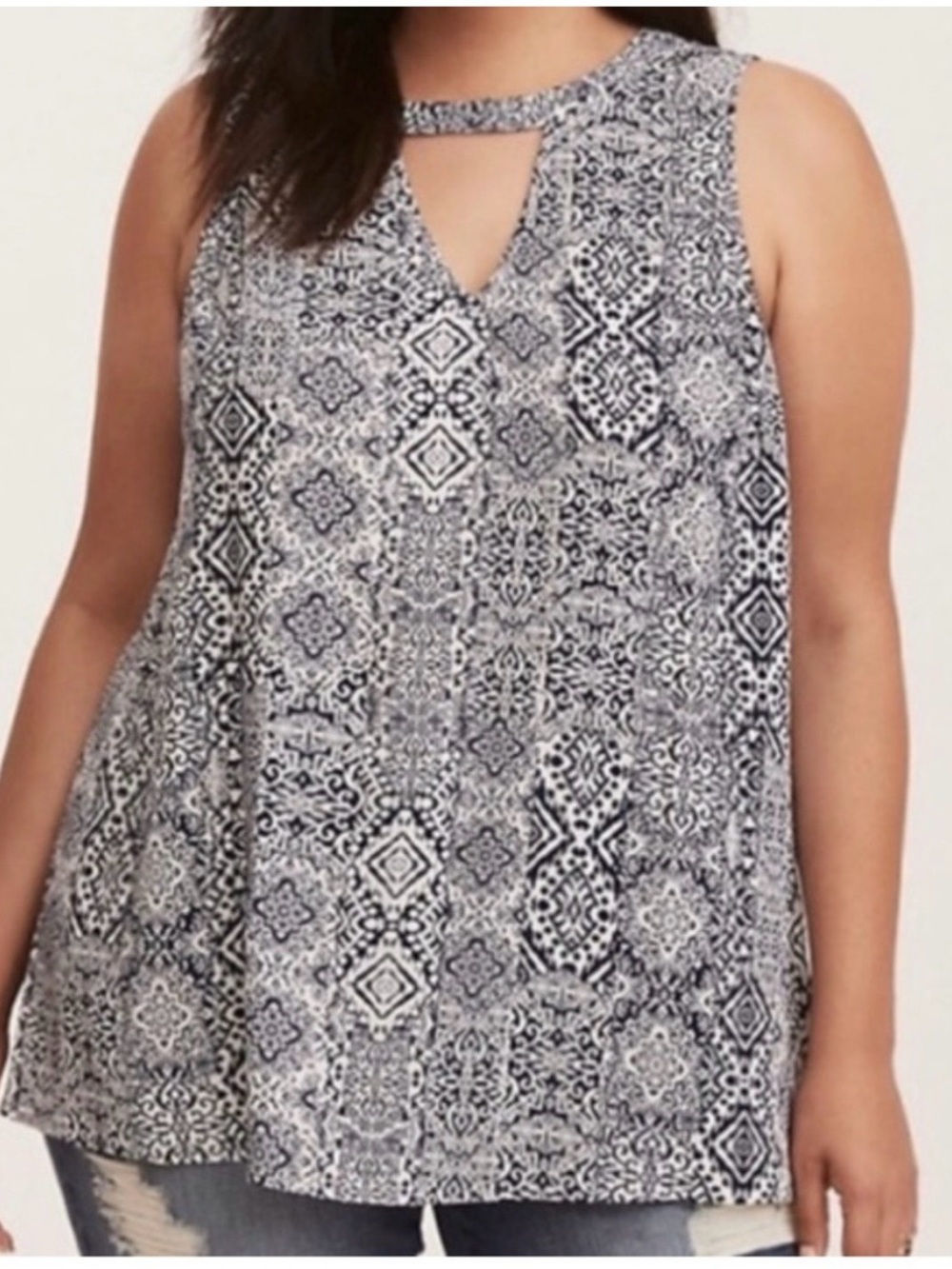 Torrid slub Ikat Sleeveless Keyhole Tank Sz 2X